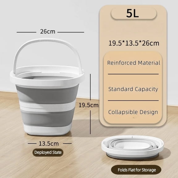 Foldable Water Bucket - Essential for Fishing, Camping, Travel | Collapsible Pail with Handle for Easy Storage & Outdoor Use