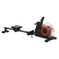 thumbnail image 1 of Foldable Water Rower Machine with LCD Monitor, Red - Cardio Workout, Adjustable Resistance, Home Gym Equipment, 1 of 8