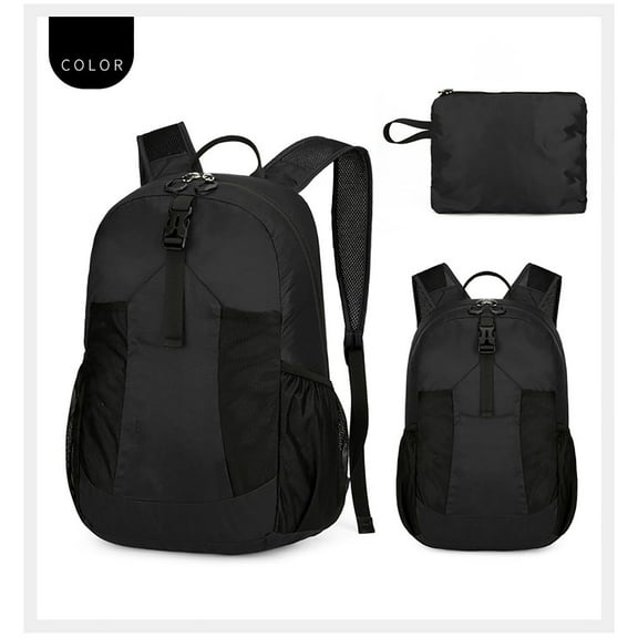 Foldable Waterproof Backpack | Ultralight 190g Packable Bag | 20D Nylon Water & Tear Resistant | Double-layer Stitching | Large 12.6x17x6.3 in | Hiking, Travel, Camping, Shopping, Exercise