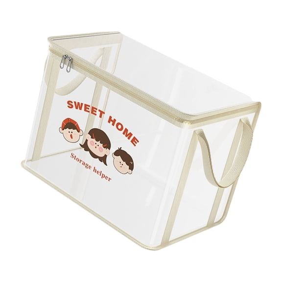 Foldable Waterproof Cartoon Storage Box With Handles Thickened PVC Dustproof Organizers For Kids Room And Travel