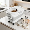 thumbnail image 1 of Foldable Waterproof Pet Food Storage Container with Wheels, Airtight Dry Food Bin for Dogs Cats, Portable Kibble Container for Home Travel Camping, 1 of 5