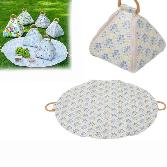 Foldable Waterproof Picnic Blanket Equipped With Convenient Carry Handle, Random Pattern Portable Mat for Outdoor Picnics/Park Gatherings/Beach Trips/Lawn Leisure/Family Outdoor Activities, S