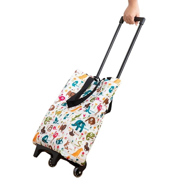 Foldable Waterproof Shopping Cart Portable Rolling Tote Bag, Reusable Grocery Organizer, Ideal for Outdoor, Fishing, Beach, Shop & Home Storage(RL 1 PC)