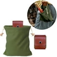 thumbnail image 1 of Foldable Waxed Canvas Foraging Belt Bag For Fruit Picking Camping Outdoor Storage Pouch, 1 of 9