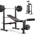 thumbnail image 1 of 600LBS Foldable Weight Bench with Squat Rack & Leg Extension, Adjustable Workout Bench for Home Gym, Weight-Lifting Workout Bench for Dumbbell Exercise Full Body Workout, 1 of 13