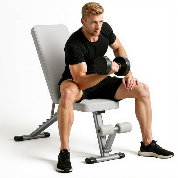 ATHSPO Foldable Weight Bench for Home Gym,Adjustable Workout Benches for Full Body Strength Training,Dumbbell Exercise,Fast Folding Sit up Bench