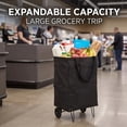 thumbnail image 1 of Foldable Wheeled Shopping Tote Bag Portable Rolling Grocery Cart With Wheels Expandable Reusable Carrier for Supermarket Market Picnic, 1 of 6