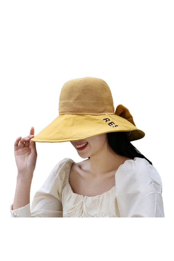 Foldable Wide Brim Sun Hat for Women - Lightweight, Breathable, and Soft - Decorative Washable Daily Hat, Space-Saving and Good-Looking
