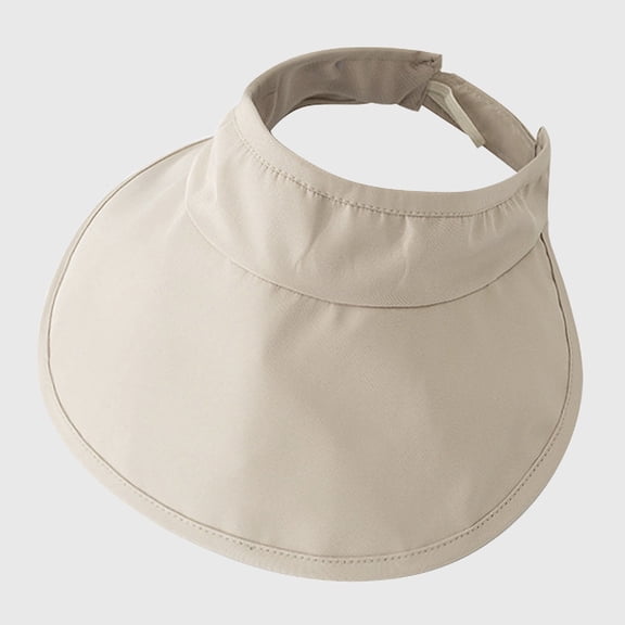 Foldable Wide - Brim Sun Visor Hat for UV Protection - Beige