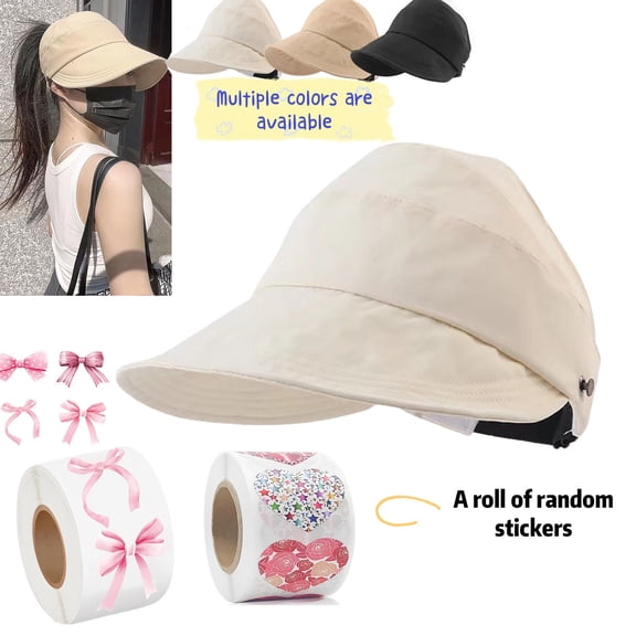 Foldable Wide Brim Sunhat,Outdoor UV Protection Hollow Top Sun Hat,UV Protection Hollow Women's Sun Hat, Ponytail Baseball Cap,Sun Hat Summer Outdoor Baseball Cap Quick Dry Cap