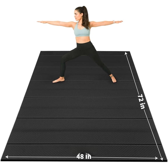 Foldable Wide & Large Yoga Mat - Cushioned, Compact & Easy to Store | 6mm & 8mm Thick | For , Gym, Travel, Yoga, Pilates & Floor Exercises