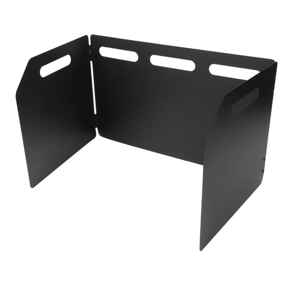 Foldable Windshield for Camping Stoves, Energy Saving Outdoor Cooking Wind Screen, Compact Portable Design For Hiking Picnic BBQ, Zinc Iron Alloy Material(Three-fold)