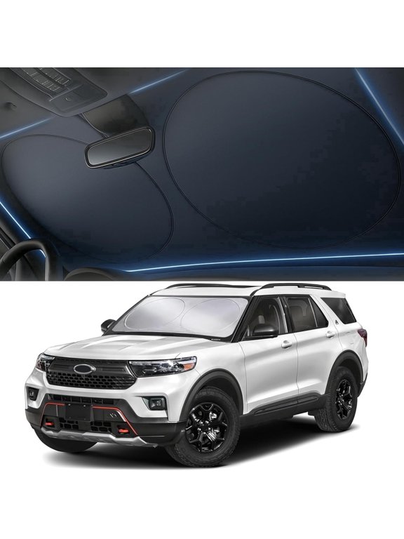 Car Windshield Sun Shade 64", 280T Reflective UV Heat Shield, Foldable Front Window Sunshade with Storage Bag, Universal Fit