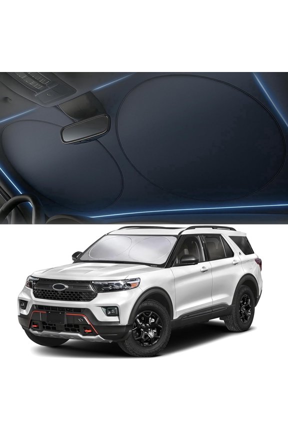 Foldable Windshield Sun Shade for Car  280T Reflective UV & Heat Shield, Car Sunshade Front Window Cover with Storage Bag, Keeps Interior Cool, Universal Fit for Sedan, SUV & Truck  Standard 64" x