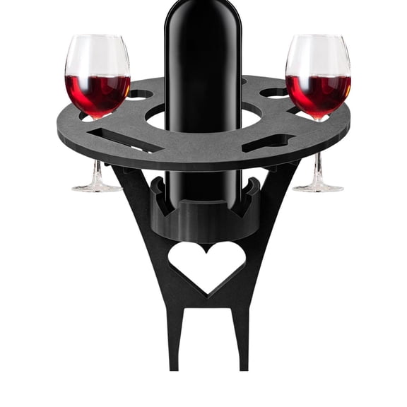 Foldable Wine Table Outdoor, Portable Mini Wooden Picnic Table Wine Glass Holder for Beach BBQ Camping Yard Lawn Party
