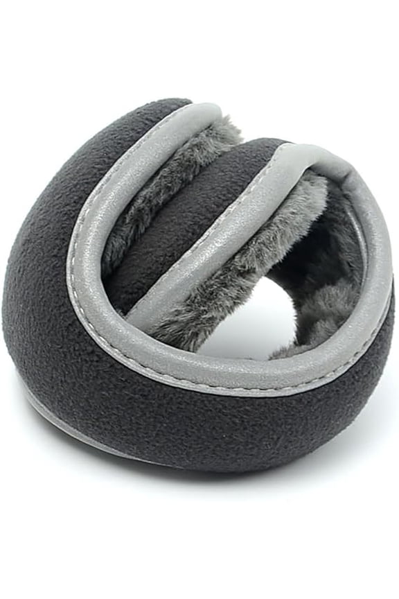 Unisex Winter Earmuffs – Foldable Fleece Lined Warm Ear Warmers, Fluffy Soft Ear Covers for Women Men, Cold Weather Accessory (Grey)Z