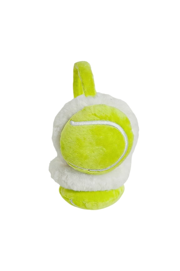 Foldable Winter Earmuffs with Thermal Insulation, Ball Design Ear Warmers, Cold Weather Protection, Portable Ear Covers in Green