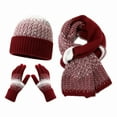 thumbnail image 1 of Foldable Winter Set Unisex Hat Scarf Gloves Acrylic Yarn Gradient Snowflake Knit Touchscreen Gloves, 1 of 8