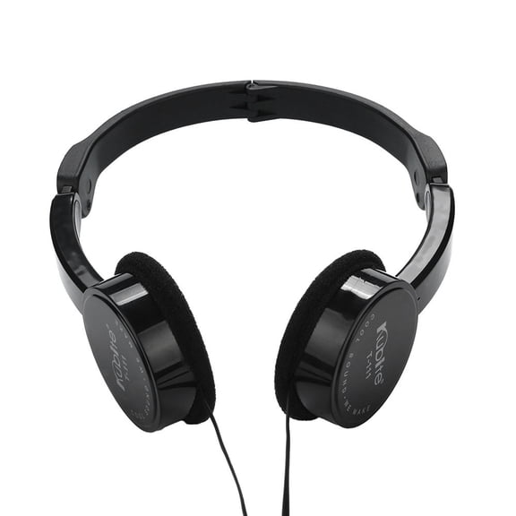 Foldable Wired Headphones On-Ear Stereo Headset with Microphone 27mm Speaker(Black)