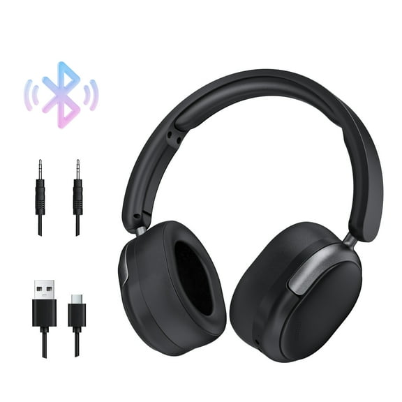 Foldable Wireless Bluetooth Gaming Headset, ABS Wireless Headphones Bluetooth 5.4, Adaptive Adjustment, 50H Playtime Over Ear Bluetooth Headset for Work/Travel/Home/Office