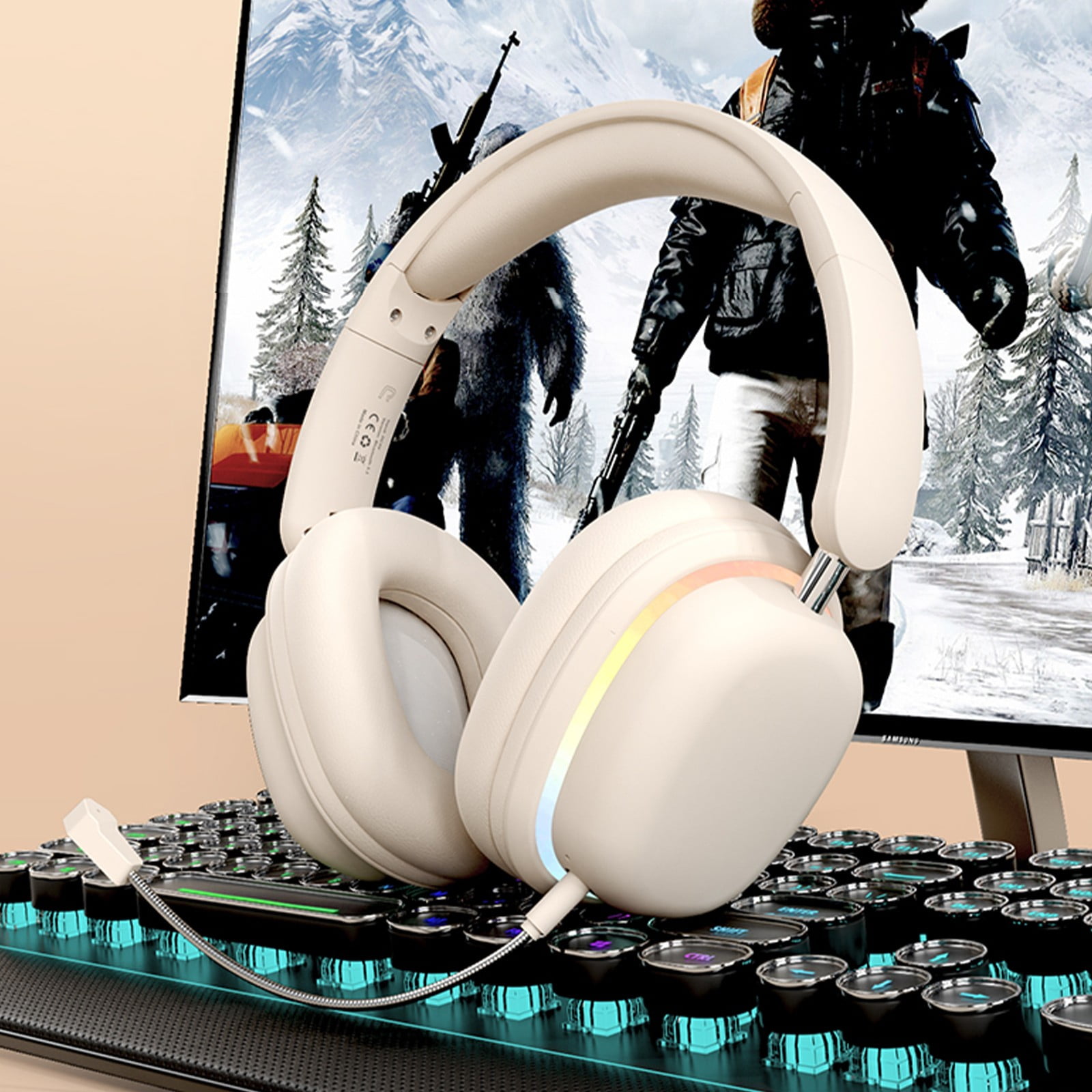 Wireless Headphones Bluetooth Headset Foldable Stereo Gaming Earphones With Microphone