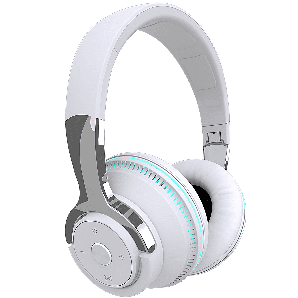 Foldable Wireless Bluetooth Headset with Mic - Stereo Sound, Stretchable Design - Support Card/Bluetooth/AUX Mode - RGB Light and Breathable Soft Earmuffs - Suitable for Games, Music and Calls