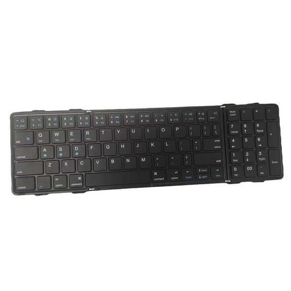 Foldable Wireless Keyboard BT5.1 Mobile Phone Tablet PC Triple System Universal Business Leather Portable Keyboard Pocket Size Portable BT Wireless Keyboard with Touchpad Rechargeable for Android