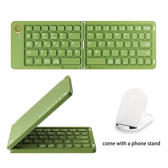 Foldable Wireless Keyboard, Portable Double-Fold Bluetooth Keyboard, Ultra-Thin Rechargeable Pocket Keyboard for iOS, Windows, Android Tablet, 5 Colors
