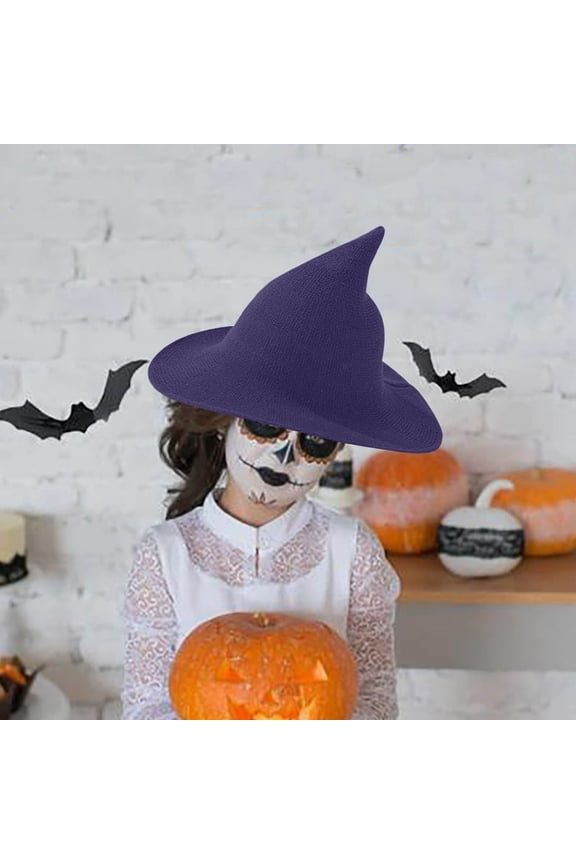 Foldable Witch Hat for Women & Kids - Lightweight Cotton Gauze Halloween Costume Accessory, Adjustable Party Hat for Cosplay, Themed Events, Magical Gift