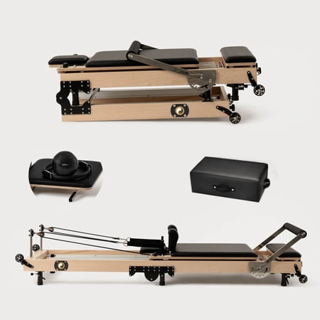 Foldable Wood Pilates Reformer Machine Bundle - Zous 2.0 Advanced From PersonalHour