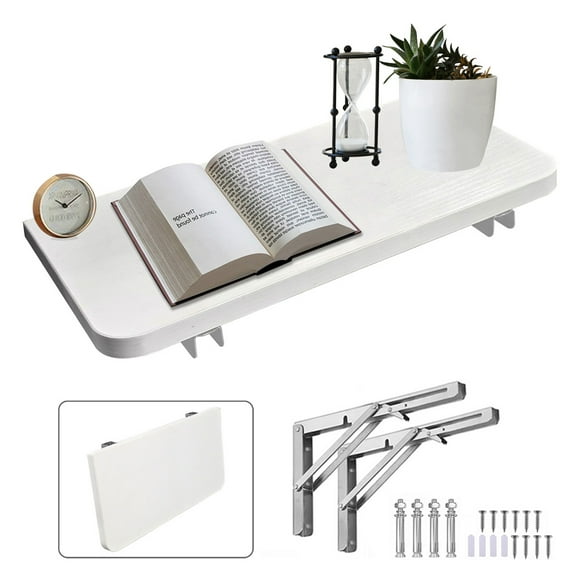 Foldable Wooden Floating Shelves Wall Decor for Kitchen Living Room Bedroom Shower Room Study Office Book Storage Hanging Shelves