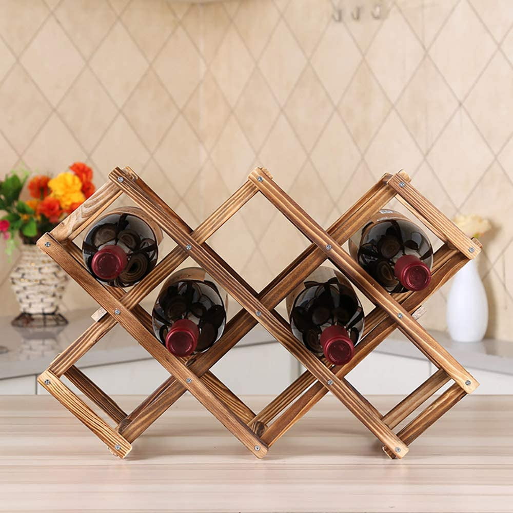 Wine Glass Drying Rack and Bottle Holder, Natural Wood Bamboo Wine Rack,Perfect  for Wine Lovers and Guests