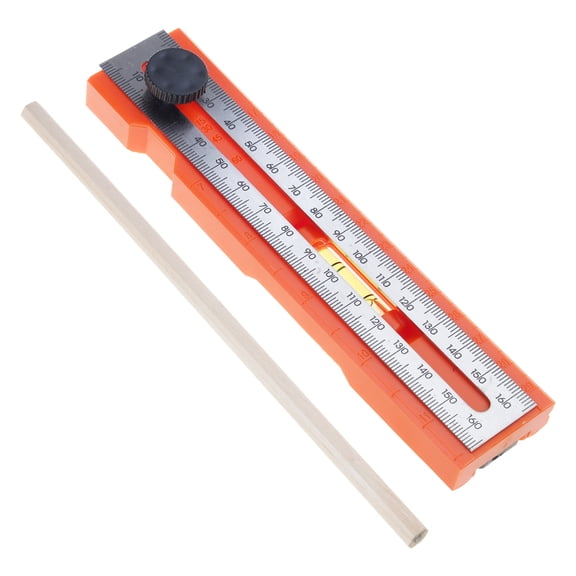 Foldable Woodworking Protractor Ruler with Clear Scale Marking, Depth Measurement & Multifunctional Positioning Clip