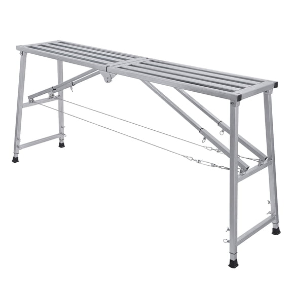 Foldable Work Bench, Adjustable 4-Level Height Scaffolding Platform, Portable Multi Purpose Work Platform, 900 lbs Load Capacity, for Car Washing, Repairing, Painting, Drywall