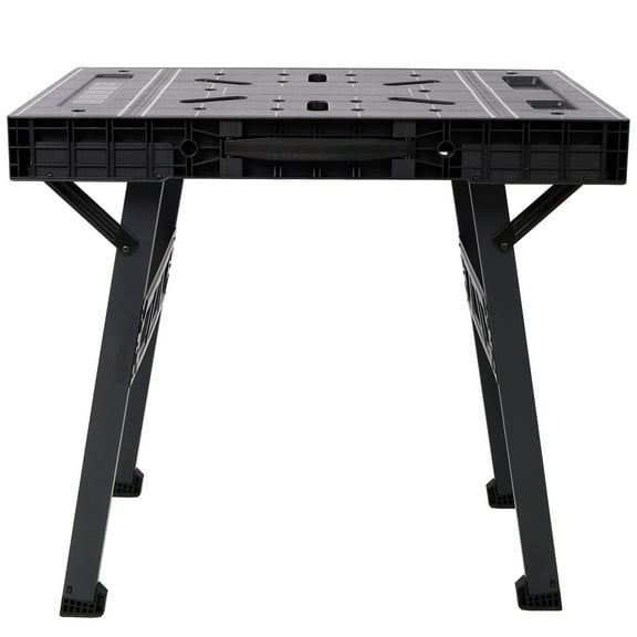 Foldable Work Bench, Black Portable Workstation for Home and Garage, 1650LBS Capacity, Compact Design