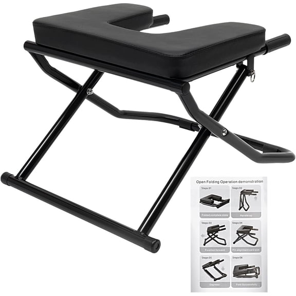 Foldable Yoga Headstand Bench, 330.7 LBS Capacity Multi-Functional Yoga Inversion Chair Up Trainer Headstand Stool for Workout&Fitness&Gym