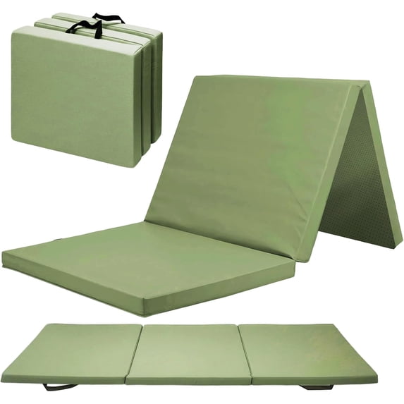Foldable Yoga Mat, 2 Inches Extra Thick Non-Slip Design Fitness Mats,Better cushioning and shock-absorbing Multi-Purpose Exercise Pilates Mat for Home Studio-72 x 24 x 2"