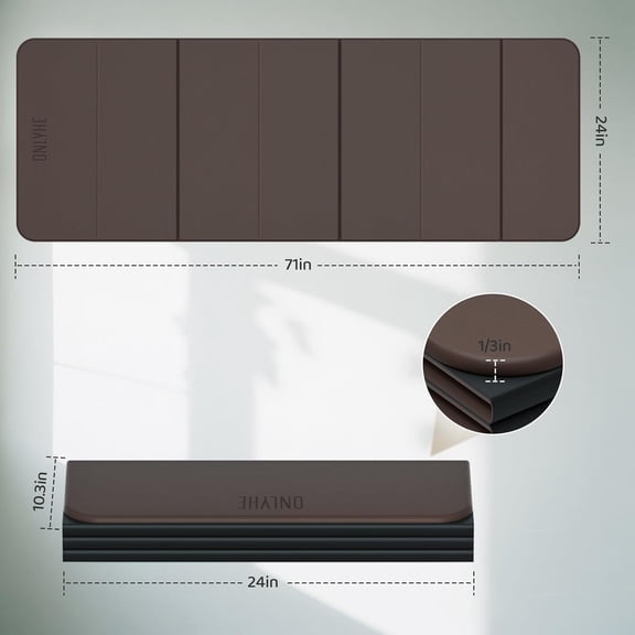 Foldable Yoga Mat,Exercise Mats for Home Workout,Comfortable and ,Thick-Portable Folding Mat,Non Slip,Pilates Mat Thick,Outdoor Use,Meditation,Travel,Camping