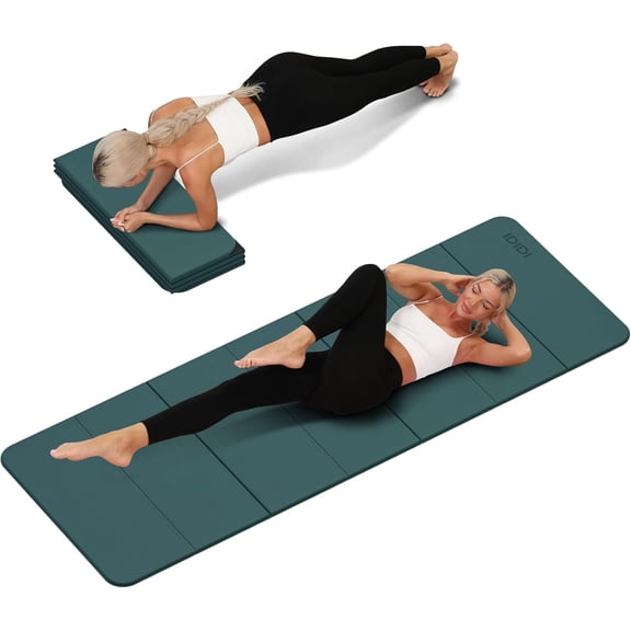 Foldable Yoga Mat Extra Thick 0.32 Inches-SGS Certified POE Material Exercise Mat, Non-Slip Design Fitness Mats, Multi-Purpose Workout Mats For Studio or Home Use