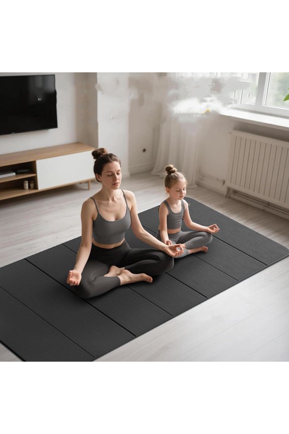 Foldable Yoga Mat thick- 2/5" (10MM) TPE Non-Slip Design, Quick FoldEasy Storage, 75x40 Extra Long/Wide for Indoor Yoga
