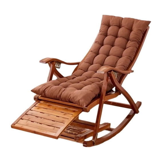 Foldable Zero Gravity Rocking Recliner Wooden Sun Lounger Chairs,Patio Rocking Chairs for Heavy Duty Adults Elderly,Comfort Bamboo Loungers Deck Chair Garden Chair