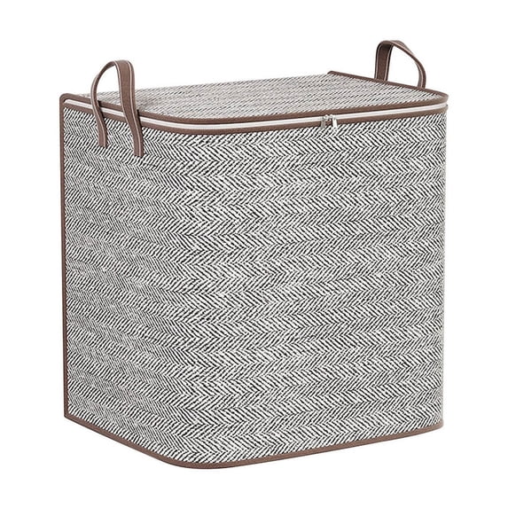 Foldable Zipper Storage Bag, Large Capacity Non-Woven Fabric Organizer with Handle, Reusable Collapsible Tote for Clothes Shoes, Home Moving Travel & Seasonal Storage