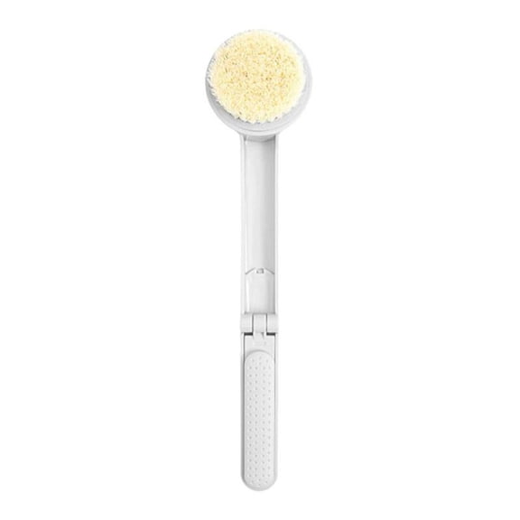 Foldable bath brush Long Handle Shower Bath Brush Back Cleaning Scrubber Home Travel - White