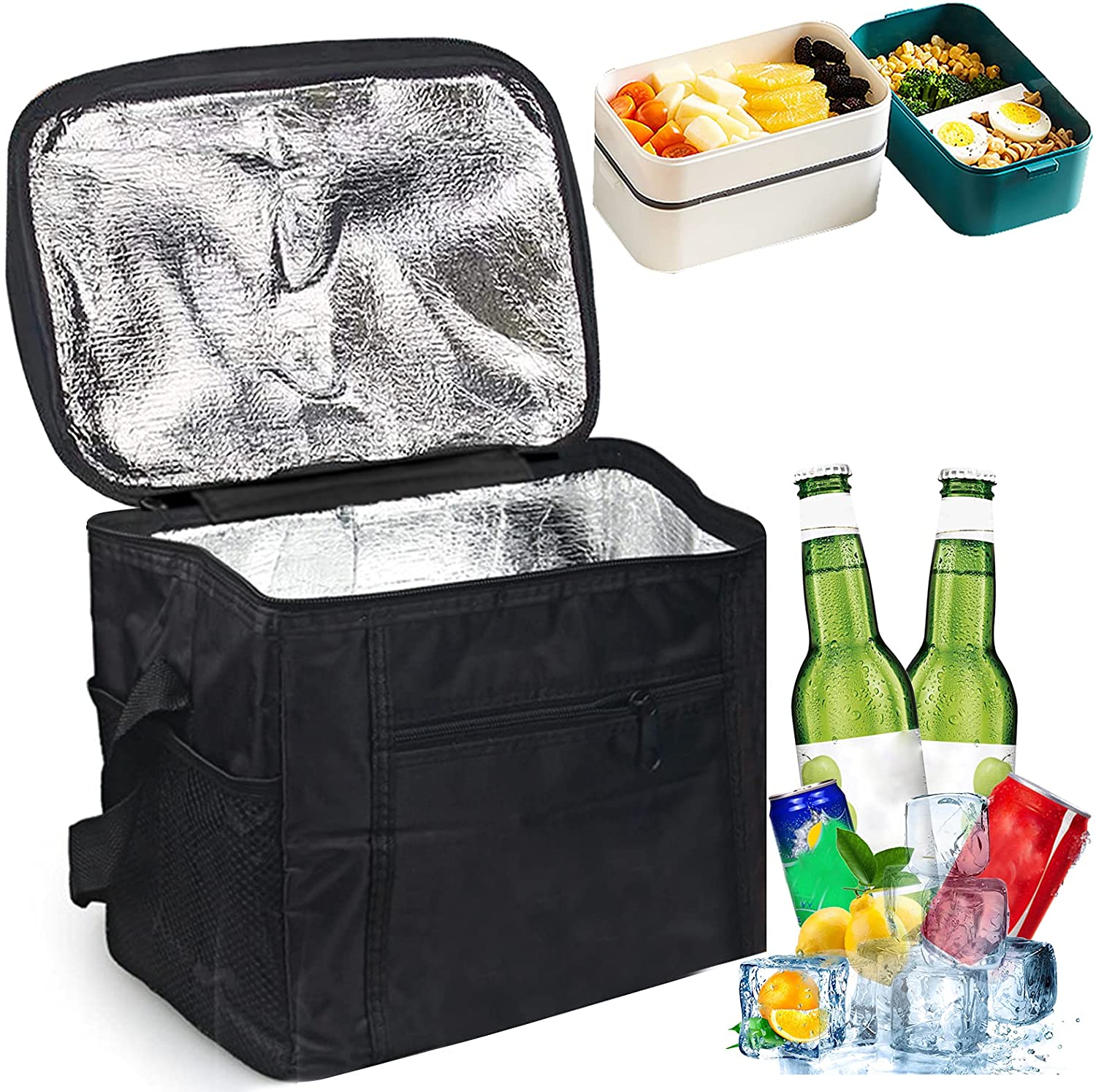 acdanc Foldable cooler bag, picnic bag, cooler bag, lunch bag, ice bag, ice bag, mini foldable cooler bag, mini cooler bags, small foldable thermal bag, insulated lunch bag, cooler for picnic - image 1 of 6