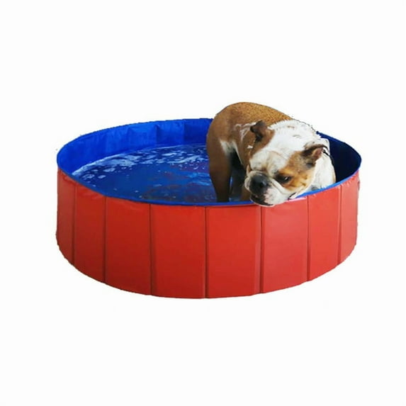 Foldable dog pool, foldable hard plastic dog swimming pool, portable children's swimming pool, pet pool, dog shallow pool, bathtub suitable for small dogs, medium and large dogs, cats and children