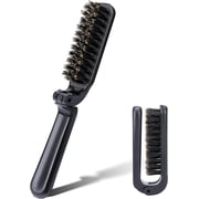 Foldable hairbrush with boar bristles, foldable pocket hairbrush with natural bristles, anti-static hairbrush
