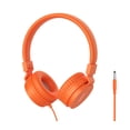 thumbnail image 1 of Foldable Kids Headphones，Kid Headset-Tangle-Free 3.5mm Wired Earphones for School(Orange), 1 of 11