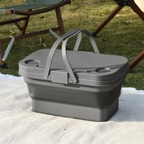 Foldable large capacity storage box with water-repellent material, portable multifunctional organizer that converts to tabletop, ideal for camping, picnic and home use