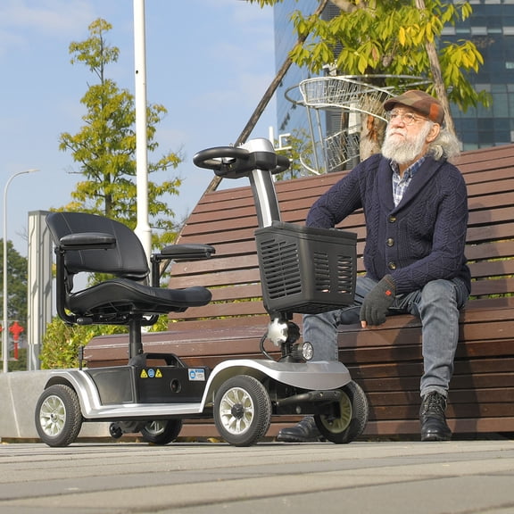 Foldable mobility scooter for outdoor use by elderly and disabled individuals 250W Motor