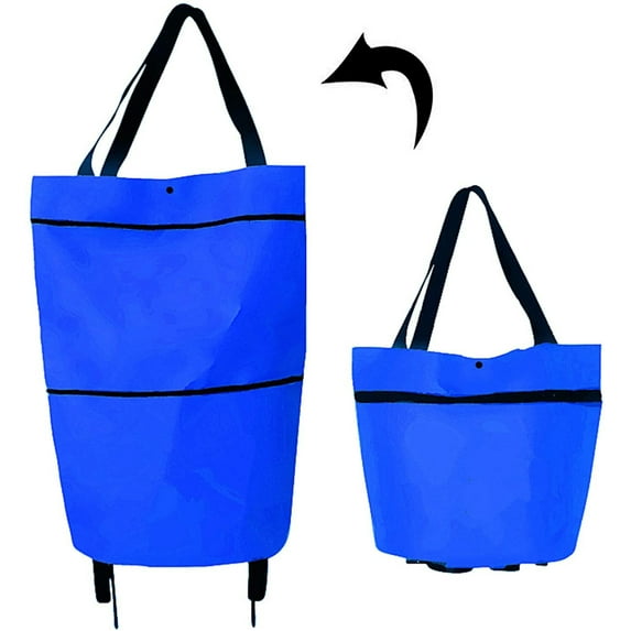 Foldable shopping trolley, collapsible two-stage zipper Foldable shopping bag with wheels Foldable shopping trolley For fruit, vegetables, shopping trolleys,GTICPHYJ